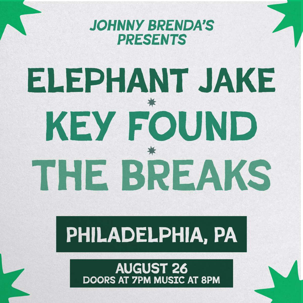 Elephant Jake, Key Found & The Breaks